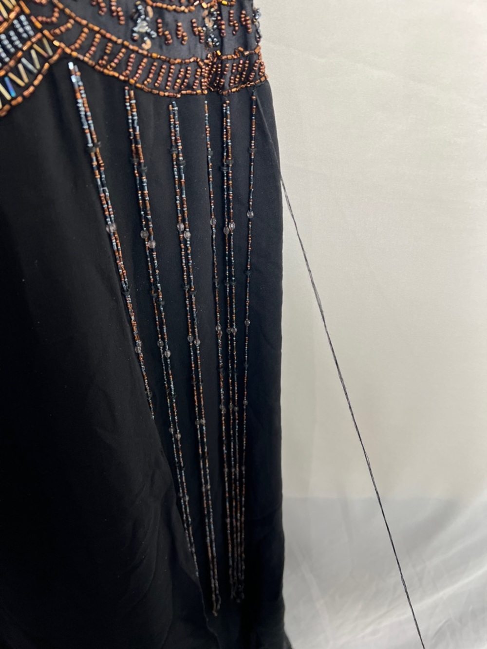 Sue Wong Black Beaded Evening dress with Bronze Accents - Picture 7 of 16